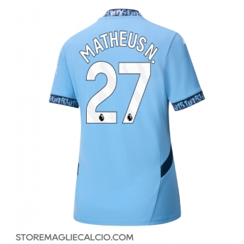 Manchester City Matheus Nunes #27 Maglia Gara Casa Repliche 2024-25 Donna Maniche Corte